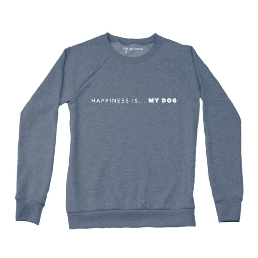 Women's My Dog Crew Sweatshirt, Heather Navy-0