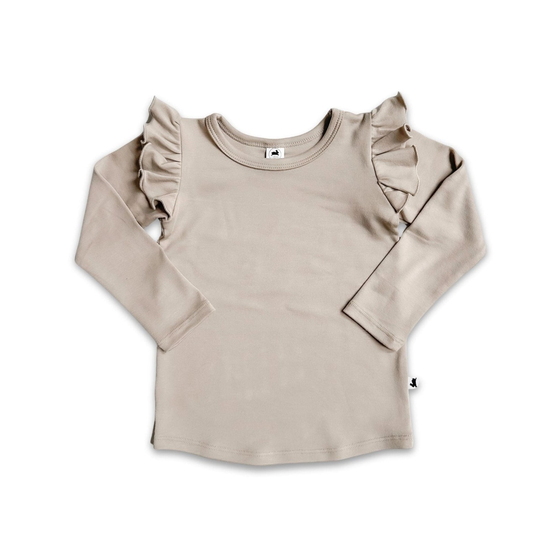 Youth Bamboo Ruffle Shoulder Long Sleeve Shirt-7