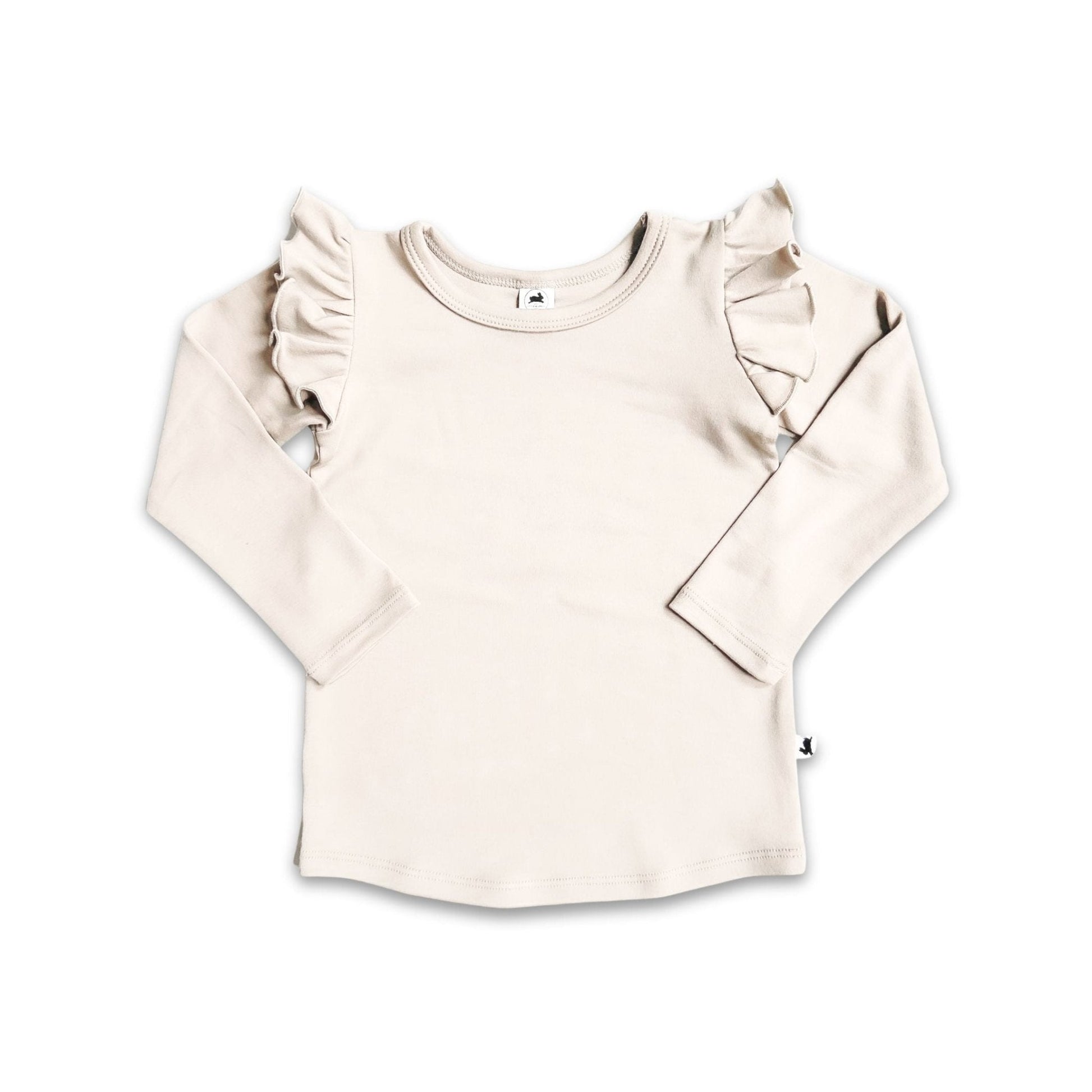 Youth Bamboo Ruffle Shoulder Long Sleeve Shirt-6